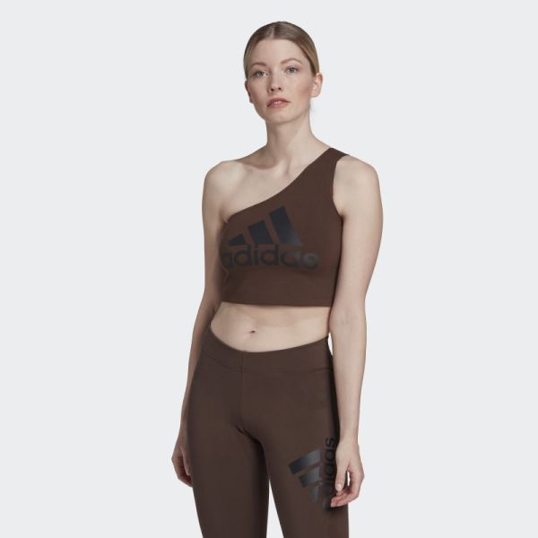 Fashion Adidas Future Icons Badge of Sport Tank Top Brown