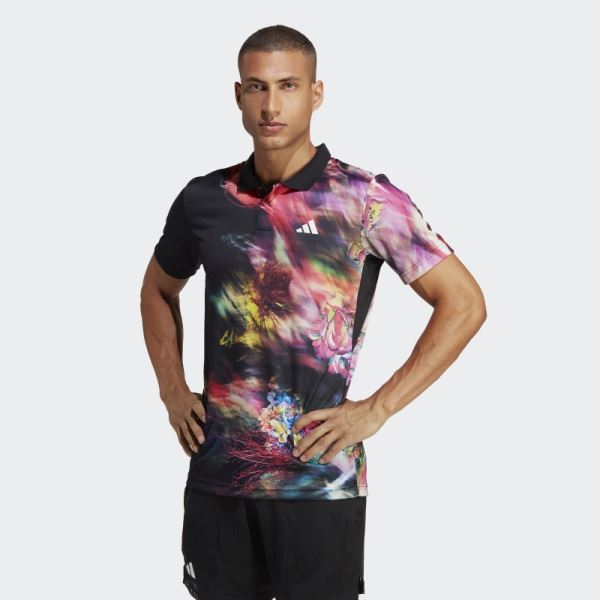 Adidas Multicolor Melbourne Tennis HEAT.RDY FreeLift Polo Shirt