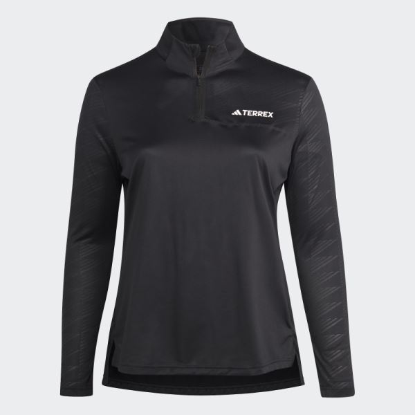 Adidas Terrex Multi Half-Zip Long-Sleeve Top (Plus Size) Black