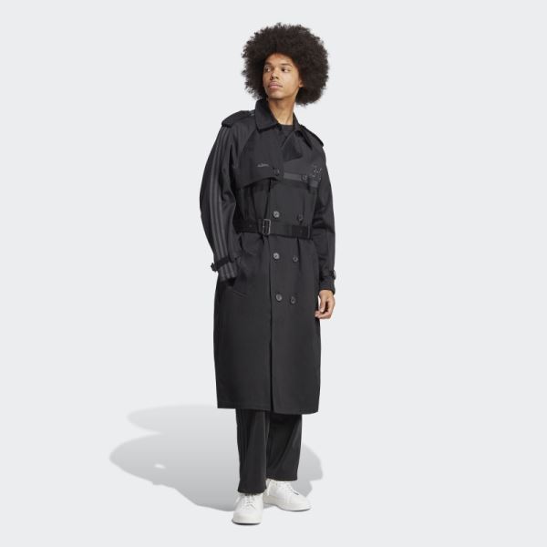 Adidas Black 83-C Trench Coat