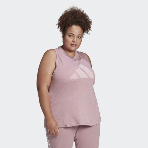 Adidas Future Icons Winners 3.0 Tank Top (Plus Size) Mauve Mel