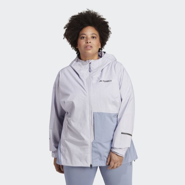 Terrex Multi RAIN.RDY 2.5-Layer Rain Jacket (Plus Size) Silver Dawn Adidas