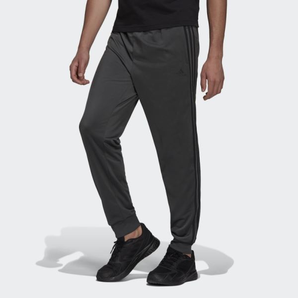 Adidas Essentials Warm-Up Tapered 3-Stripes Track Pants Grey