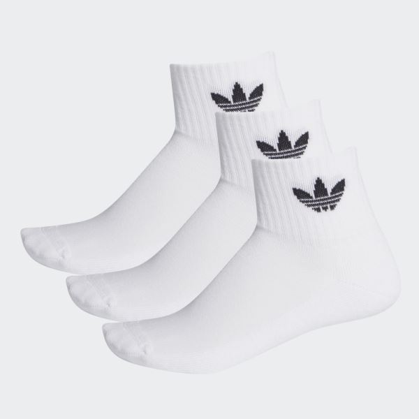 White MID-CUT ANKLE SOCKS - 3 PAIRS Adidas