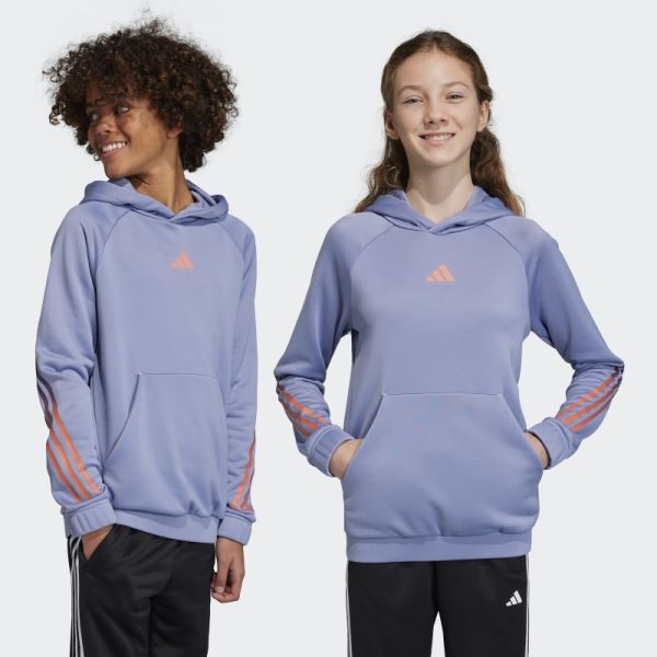 Train Icons AEROREADY 3-Stripes Hoodie Adidas Silver Violet