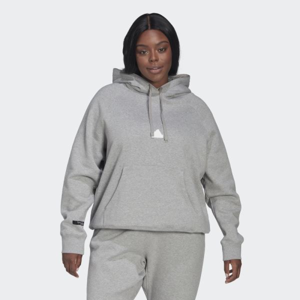 Oversized Hooded Sweatshirt (Plus Size) Adidas Medium Grey