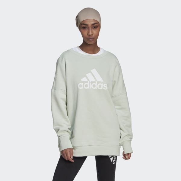 Green Adidas Future Icons Badge of Sport Sweatshirt