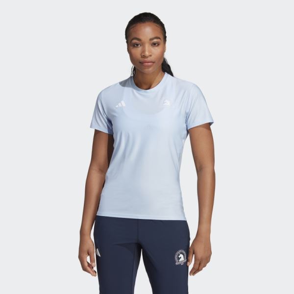 Boston Marathon 2023 Running Tee Blue Dawn Adidas