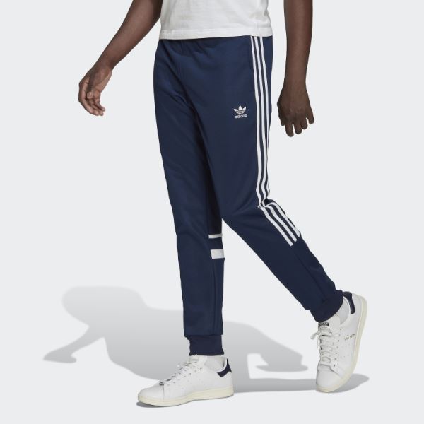 Night Indigo Adicolor Classics Cut Line Pants Adidas