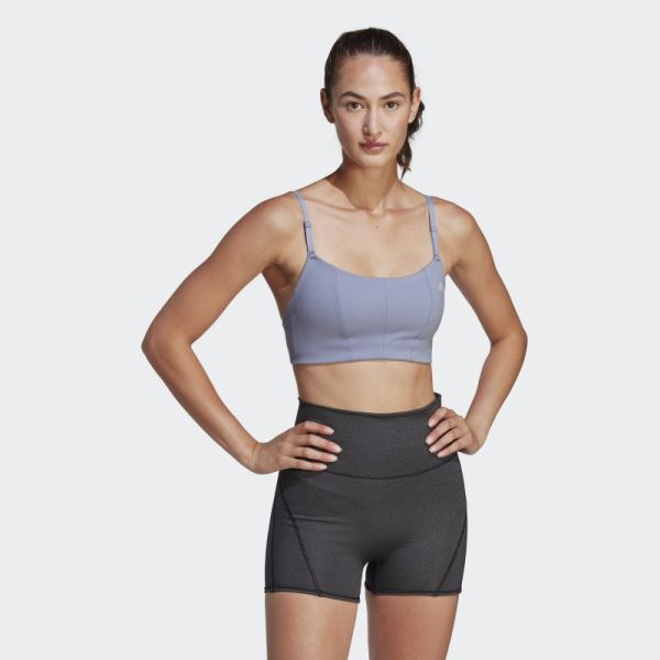 Adidas Silver Violet Yoga Studio Light-Support Bra