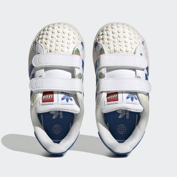 White Adidas Superstar x LEGO Shoes