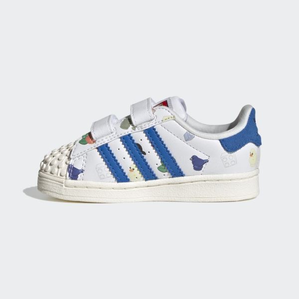 White Adidas Superstar x LEGO Shoes