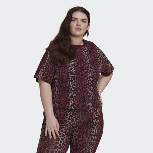 Allover Print Tee (Plus Size) Adidas Maroon