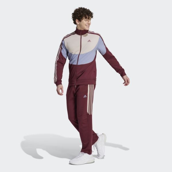 Colorblock Track Suit Red Adidas