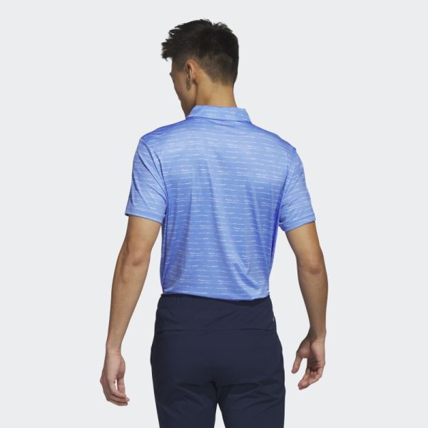 Stripe Zip Golf Polo Shirt Adidas Blue