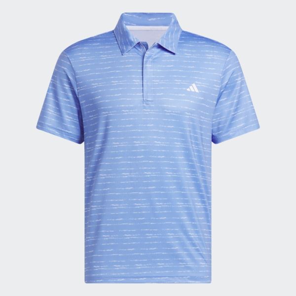 Stripe Zip Golf Polo Shirt Adidas Blue