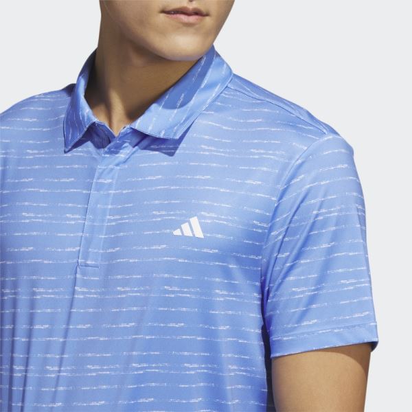 Stripe Zip Golf Polo Shirt Adidas Blue