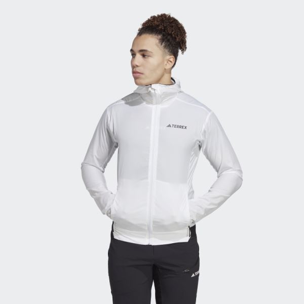 White Adidas Terrex Xperior Windweave Wind Jacket