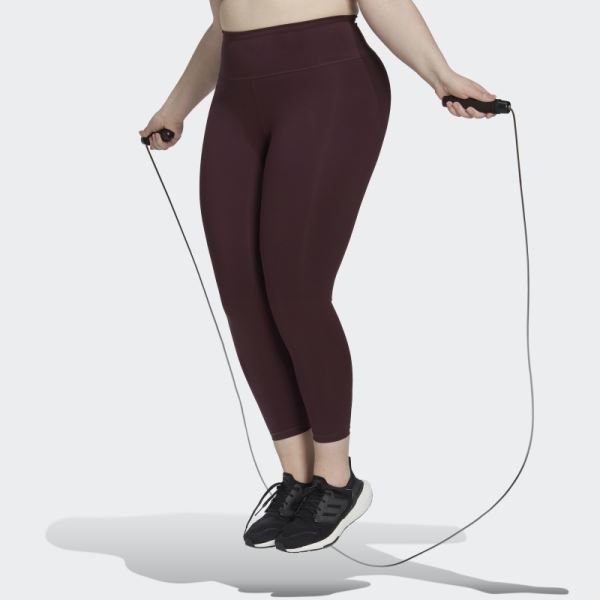 Adidas Optime Training Leggings (Plus Size) Maroon