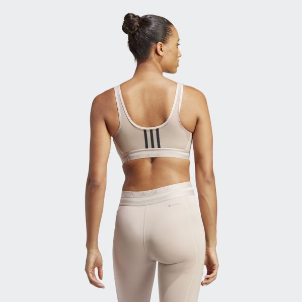 Adidas Aeroreact Training Light-Support Techfit Bra Taupe