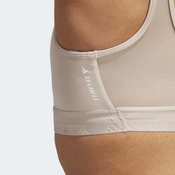 Adidas Aeroreact Training Light-Support Techfit Bra Taupe