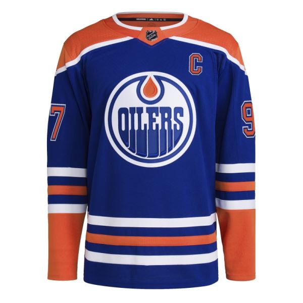 Royal 08 Ccm-Sld Adidas Oilers McDavid Home Authentic Jersey