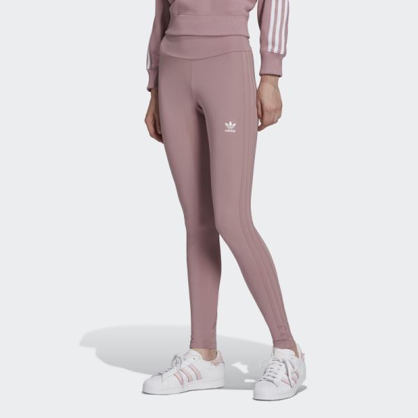 Adidas Mauve Adicolor Classics Tonal 3-Stripes Tights