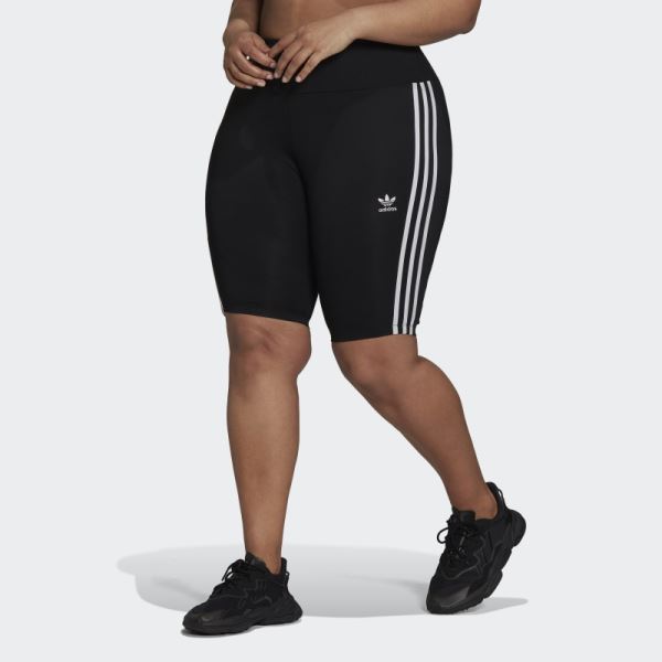 Black Adidas Adicolor Classics High-Waisted Primeblue Short Tights (Plus Size)