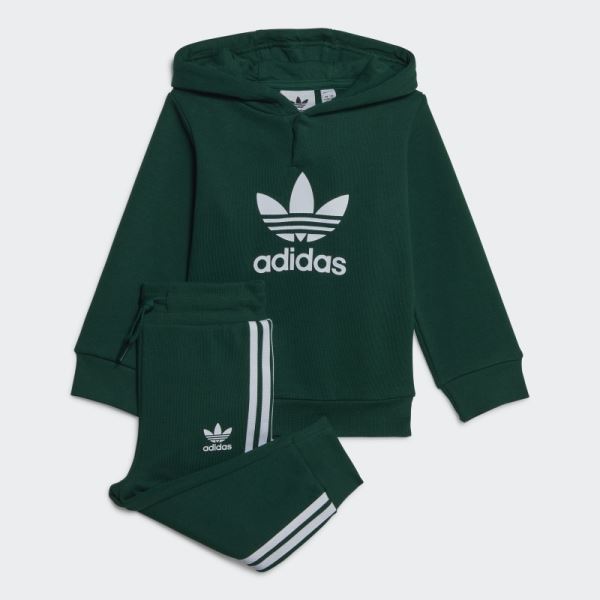 Adicolor Hoodie Set Dark Green Adidas