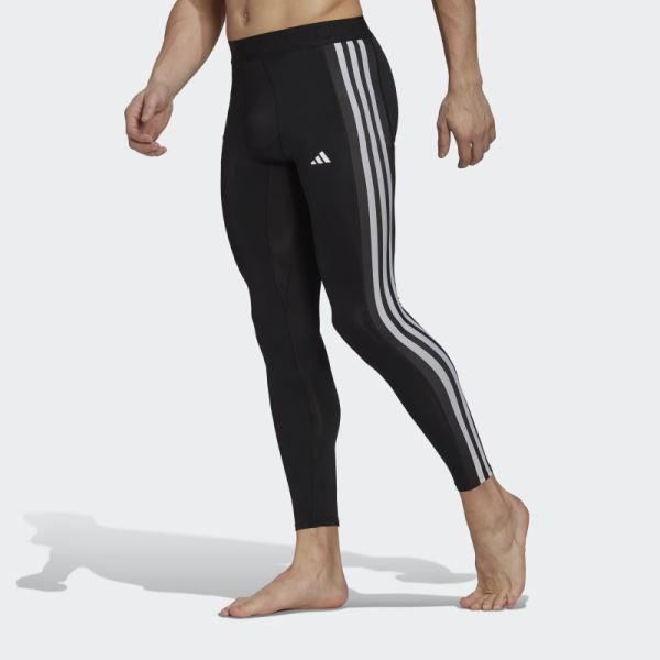 Techfit 3-Stripes Training Long Tights Black Adidas