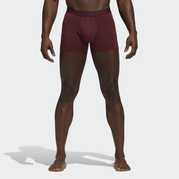 Adidas Core Cotton Trunk Briefs 4 Pairs Burgundy