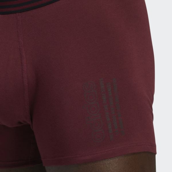 Adidas Core Cotton Trunk Briefs 4 Pairs Burgundy