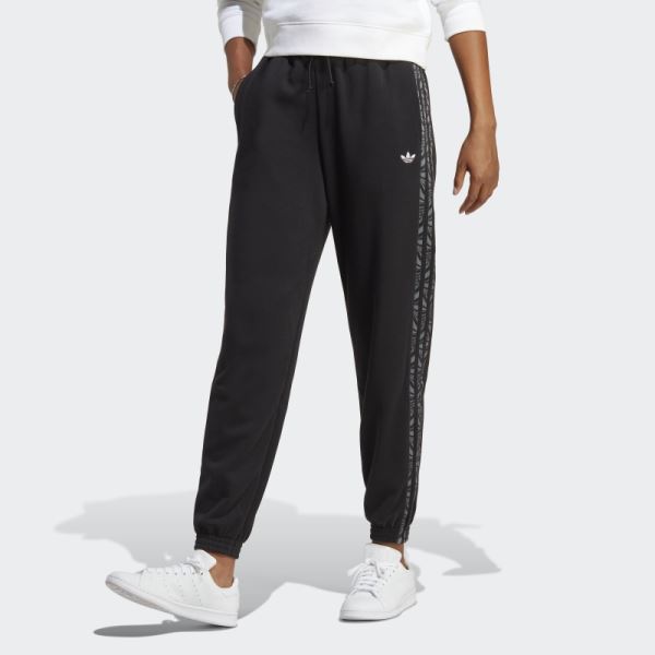 Adidas Abstract Animal Print Joggers Black