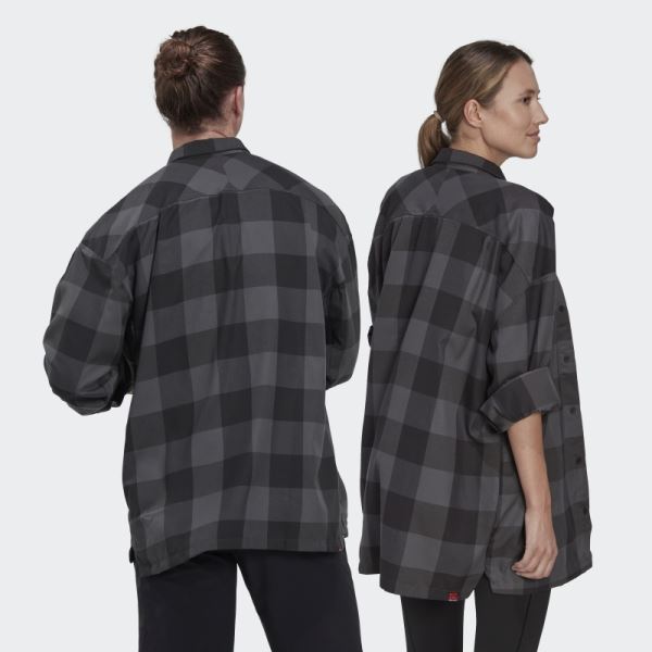 Five Ten Brand of the Brave Flannel Shirt (Gender Neutral) Grey Adidas