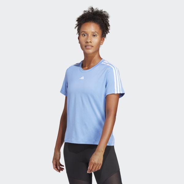 Adidas Blue AEROREADY Train Essentials 3-Stripes Tee