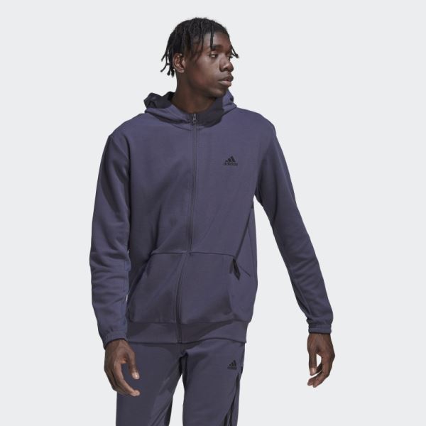 Navy Adidas AEROREADY Yoga Full-Zip Hoodie