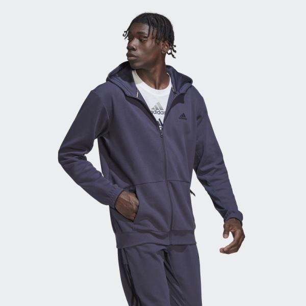 Navy Adidas AEROREADY Yoga Full-Zip Hoodie