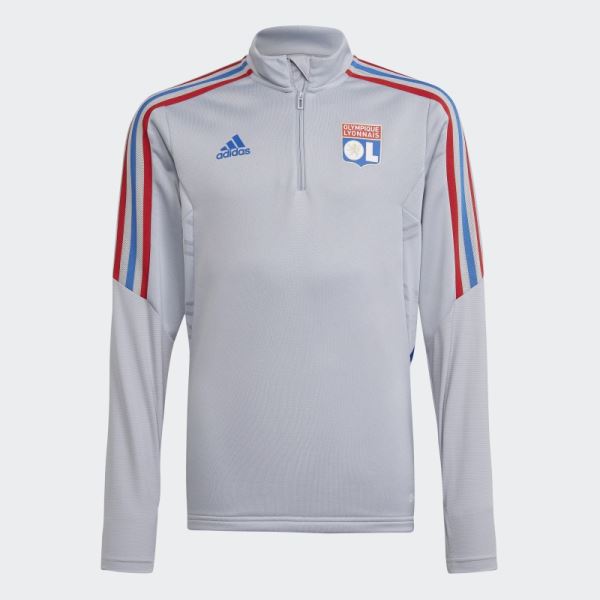 Fashion Olympique Lyonnais Tiro 21 Training Top Silver Adidas