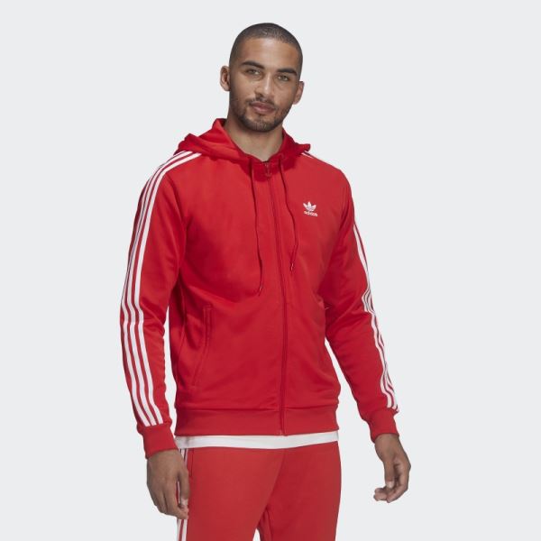 Adicolor Classics Hooded Full Zip Track Jacket Adidas Red