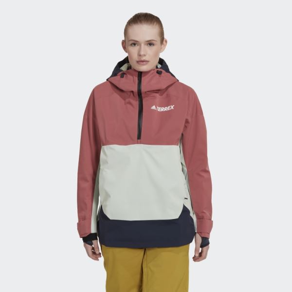 Adidas Red TERREX 2 LAYER RAIN.RDY SNOW ANORAK