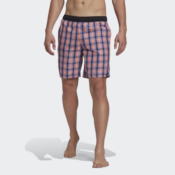 Ink Adidas Classic-Length Check Swim Shorts