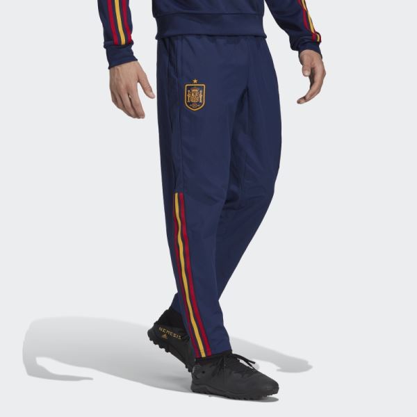 Navy Blue Adidas Spain Travel Tracksuit Bottoms