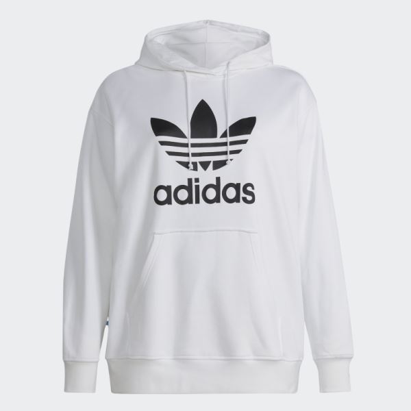 White Trefoil Hoodie (Plus Size) Adidas