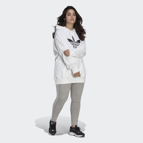 White Trefoil Hoodie (Plus Size) Adidas