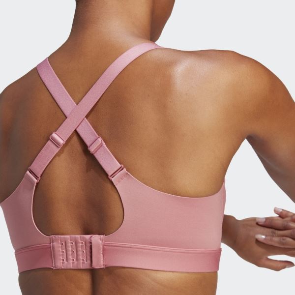 Tailored Impact Luxe Training High-Support Bra Pink Adidas