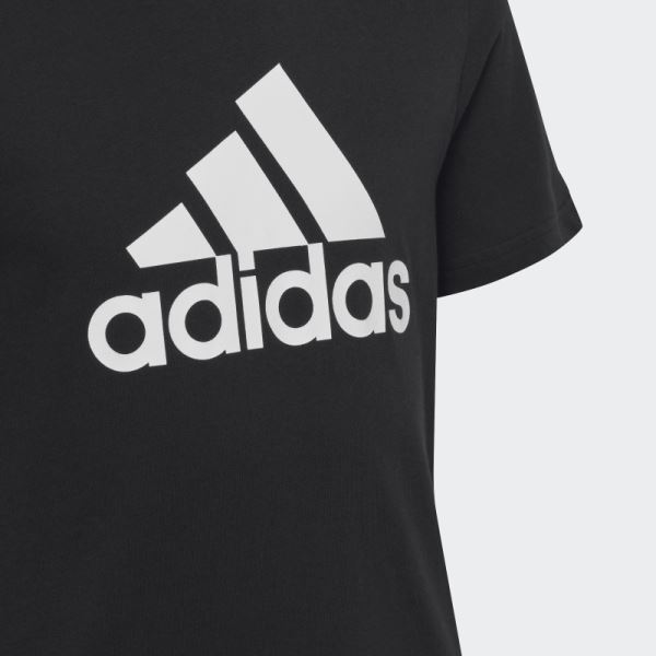 Essentials Big Logo Cotton Slim Tee Black Adidas