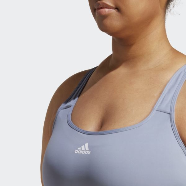 Silver Violet Adidas TLRD Move Training High-Support Bra (Plus Size)