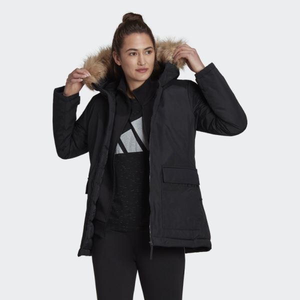 Stylish Adidas Black Utilitas Hooded Parka