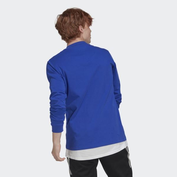 Blue Adidas Long-Sleeve Top