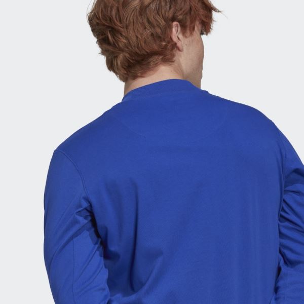 Blue Adidas Long-Sleeve Top